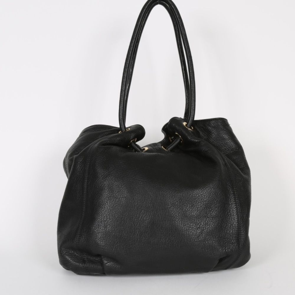NEW LRG Michael Kors Ring Tote MD EW Black Leather - Picture 2 of 8